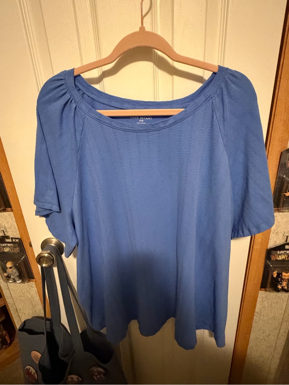 Women's Lane Bryant Blue Short-Sleeve Scoop Neck Top size 26/28